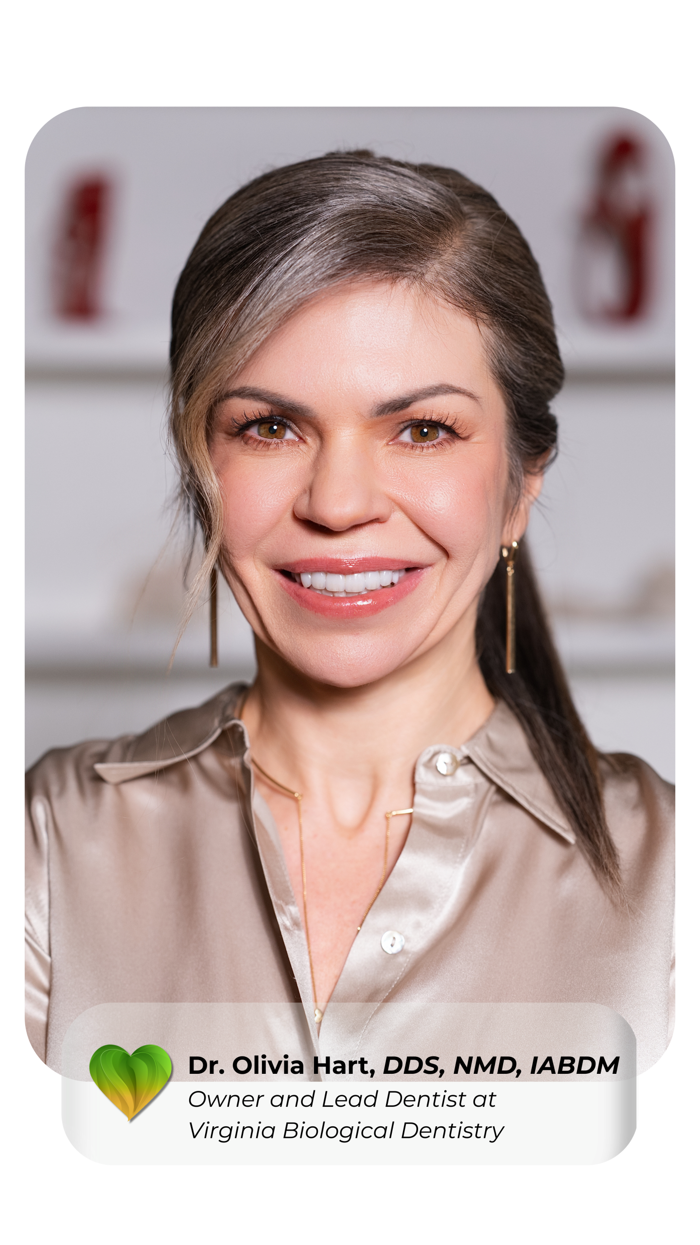 Dr. Olivia Hart, DDS, NMD, IABDM Owner and Lead Dentist at Virginia Biological Dentistry 2